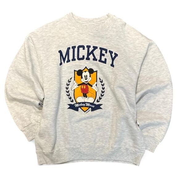 Disney Mickey Mouse Sweatshirt Gray Crewneck Adult Large Graphic Pullover 90s - Picture 1 of 7